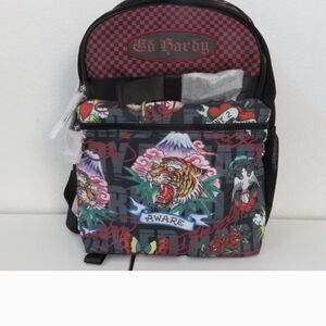 Ed Hardy Vibrant Black and Red Men's Backpack